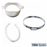 Ø 100 mm System: Befestigungsmaterial für Abluft + Zuluft Technik = Rund Ø  100 mm, Kanal 108 x 55 mm
