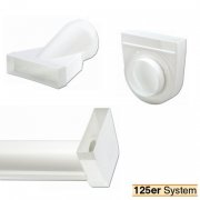 Ø 125 mm System: Anschlussteile flach/rund für Abluft + Zuluft Technik = Rund 125 mm, Kanal 218 x 55 mm